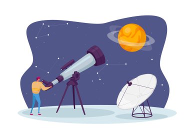 Astronomi, Erkek Karakter Teleskop 'ta Uzayda İzlenen Kozmos. Evrenin Keşfi, Araştırması