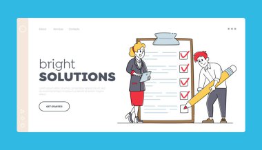 İşadamı Kontrol Listesi İniş Şablonu 'nu dolduruyor. Karakter İşaretleri Büyük Panoya İşaretle