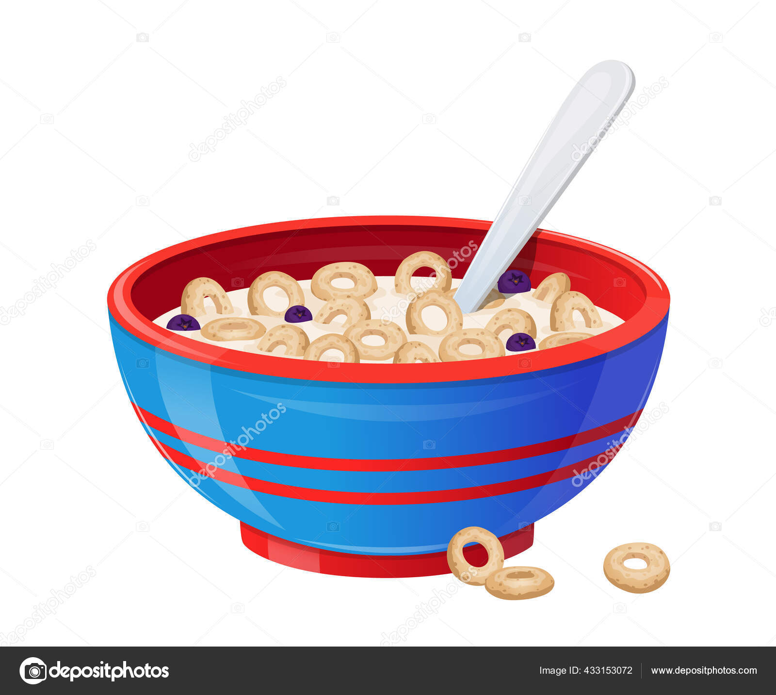 bol avec froot loops céréales colorées. concept de petit-déjeuner pour  enfants 8199261 Photo de stock chez Vecteezy