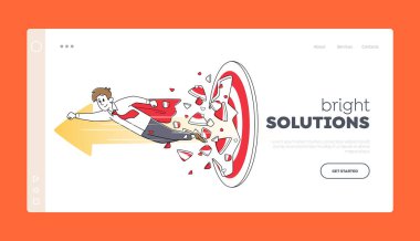 Gol Başarı ve Kariyer Artırıcı İniş Sayfa Şablonu. Süper Kahraman Görünmezlik 'teki İşadamı Büyük Hedefi Yumrukladı