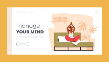 Sabah Yogası, Duygusal Denge, Uyum. İniş Şablonu. Nilüfer Duruşunda Huzurlu Kadın Meditasyonu