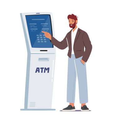 Banka İşlem Servisi. Otomatik veznedar makinesine Adam Parola Ekle Yüz Tanıma için Kamera ile donatılmış