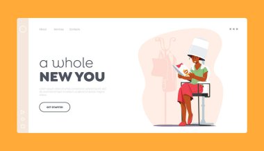 Güzellik Salonu İniş Şablonu 'ndaki kız. Güzellik salonunu ziyaret eden genç bir kadın. Kadın Karakter Okuma Dergisi