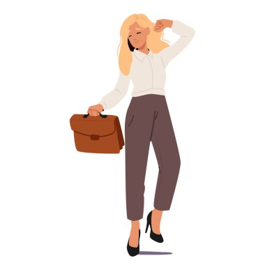 Moda dehası zarif iş kadını enerjik hareketlerle dans eden mutlu çizgi film karakteri olumlu duygular paylaşıyor ve profesyonel başarı vektörü illüstrasyonunu kutlayan canlı ifade