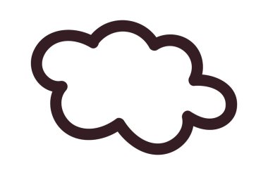 Yuvarlak hatlı bulut çizgisi ve pürüzsüz el çizimi. Hava durumu, hava tahmini ve UI varlıkları için temiz bir vuruş. Vektör illüstrasyonu