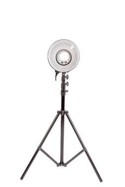 Studio light stand isolated on the white clipart