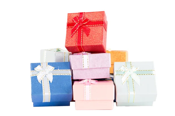Gift boxes, geïsoleerd op wit. — Stockfoto