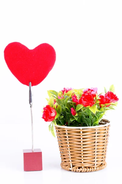 Flowers and heart — Stock Photo, Image