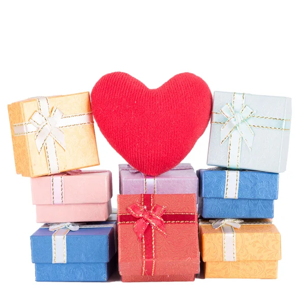 Gift boxes, geïsoleerd op wit. — Stockfoto