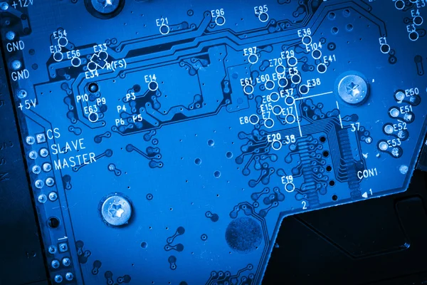Modern mavi sabit disk Devre levhasını — Stok fotoğraf