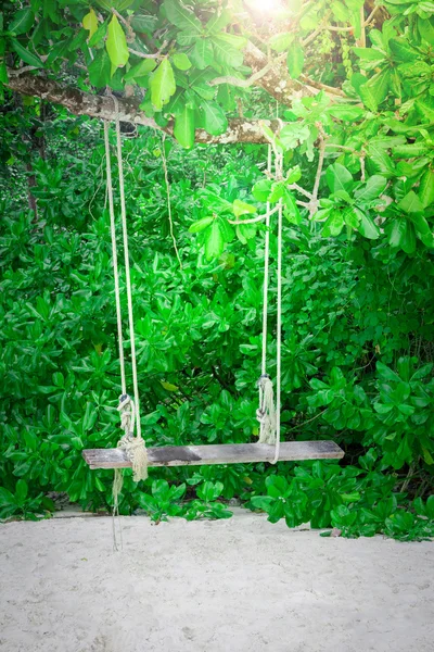 Wooden swing — Stock Photo, Image