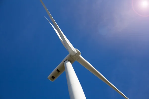 Wind Turbine Farm med solljus — Stockfoto