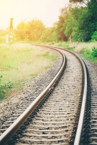 Curved railroad : Filtered Process — Stock Photo, Image