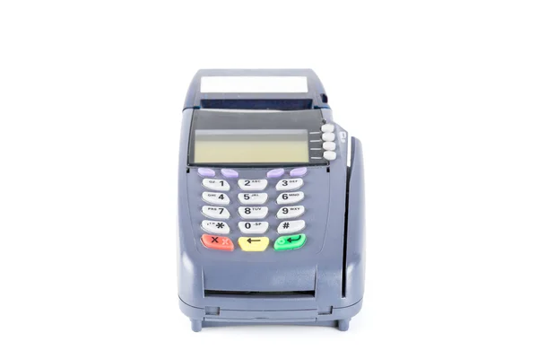 Máquina de tarjeta de crédito aislada sobre fondo blanco (con recorte — Foto de Stock