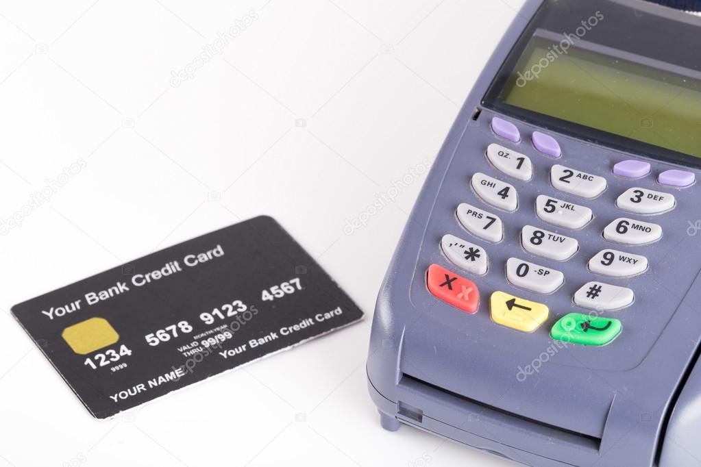 Credit Card Machine On White Background