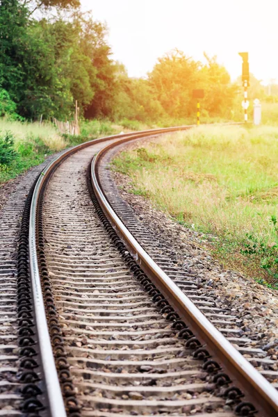 Curved railroad : Filtered Process — Stock Photo, Image