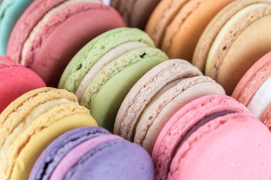 vintage pastel filtre ile renkli macarons