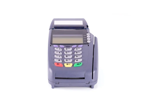 Máquina de tarjeta de crédito aislada sobre fondo blanco — Foto de Stock