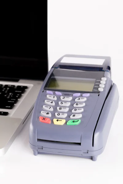 Credit Card Machine on white In The Store — Stock Photo, Image