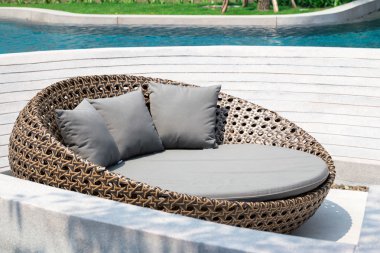 Yüzme Havuzu, rahatlatıcı Rattan Koltuk