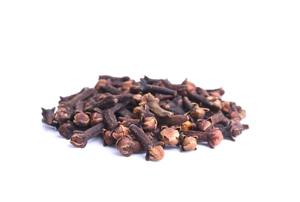 Closu View Dried Cloves White Background Spice Herb Health Aromatherapy — стоковое фото