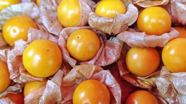 Büyük miktarda taze, canlı sarı bektaşi üzümü, parlak ve lezzetli görünüyor..