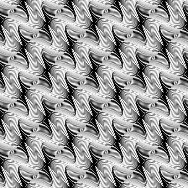 Diseño inconsútil patrón de onda monocromática — Vector de stock