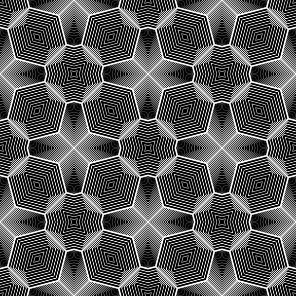 Design sem costura padrão geométrico monocromático — Vetor de Stock