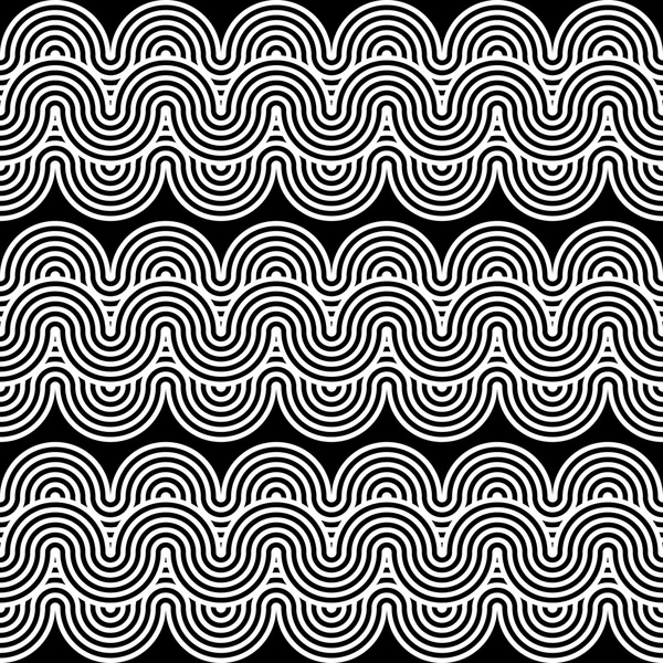 Conception sans couture monochrome ondulant motif zigzag — Image vectorielle