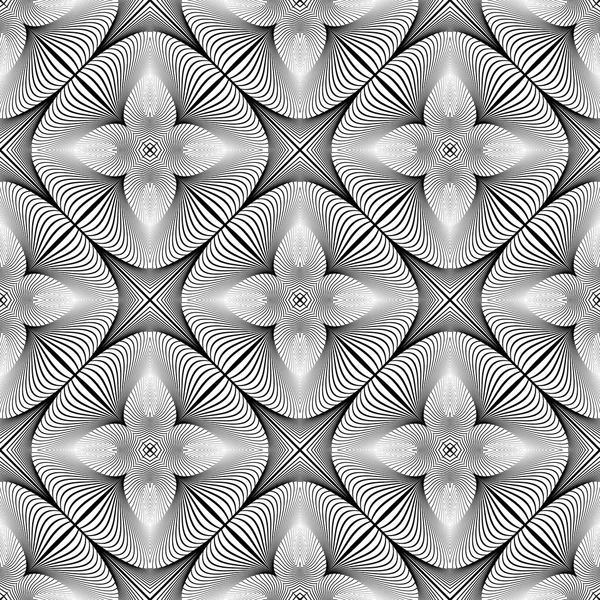 Design motif décoratif monochrome sans couture — Image vectorielle