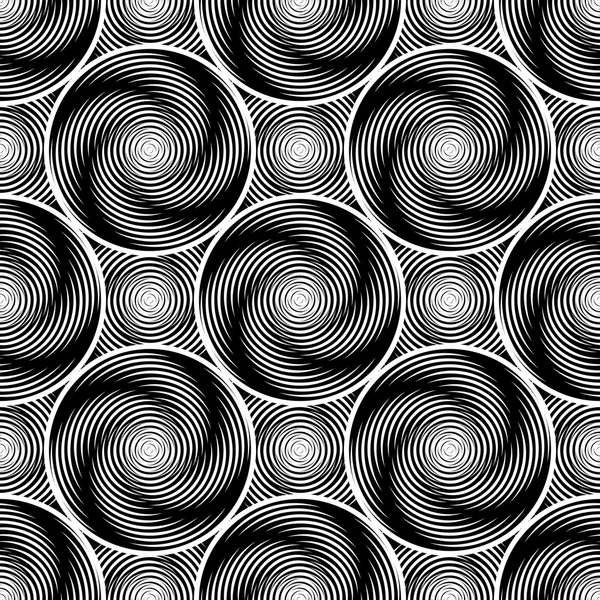 Design seamless monochrome twirl movement background — Stock Vector