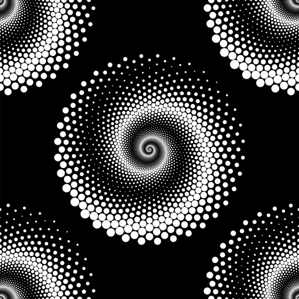 Diseño de patrón de puntos espiral sin costuras — Vector de stock