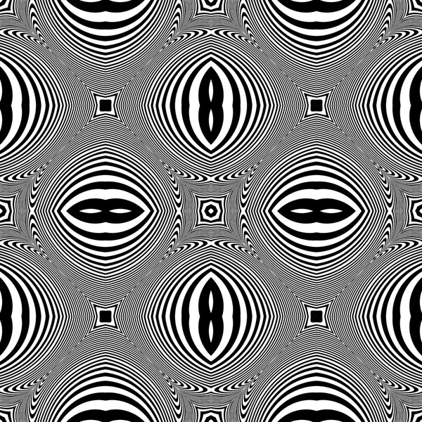 Conception sans couture monochrome ondulation lignes fond — Image vectorielle