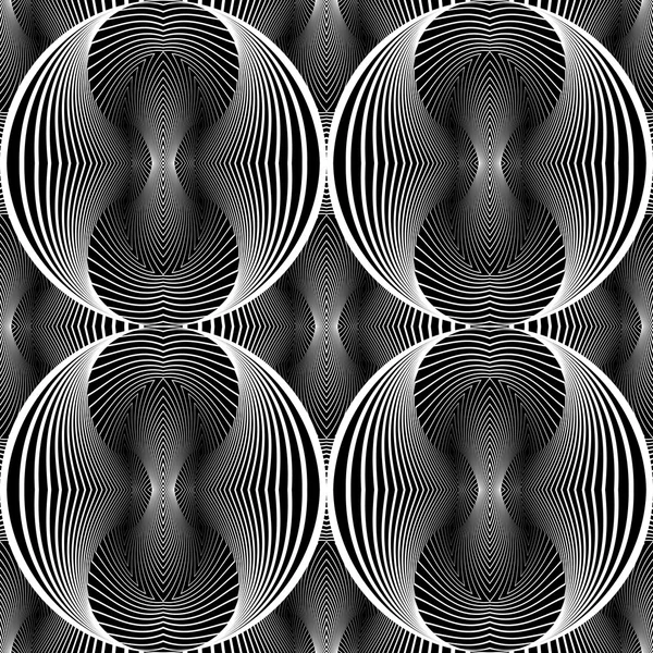 Design seamless monochrome ellipse pattern — Stock Vector