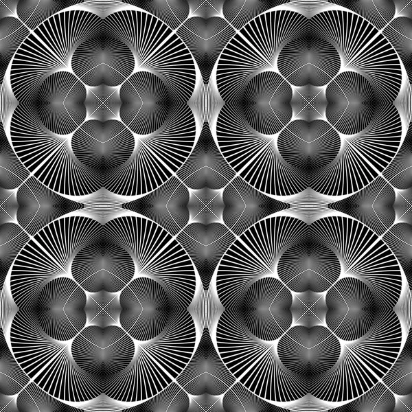 シームレスなモノクロ装飾的なパターンを設計 — ストックベクタ