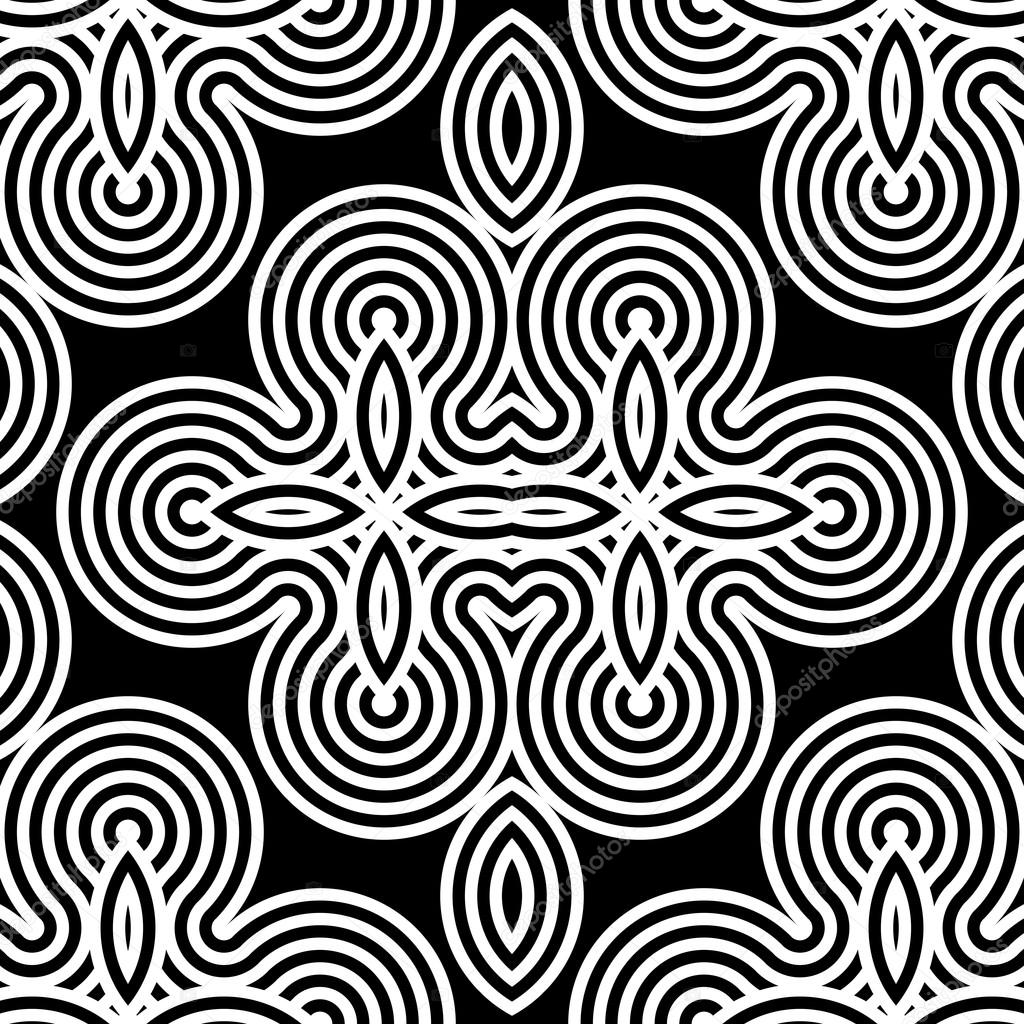 Design seamless monochrome geometric pattern