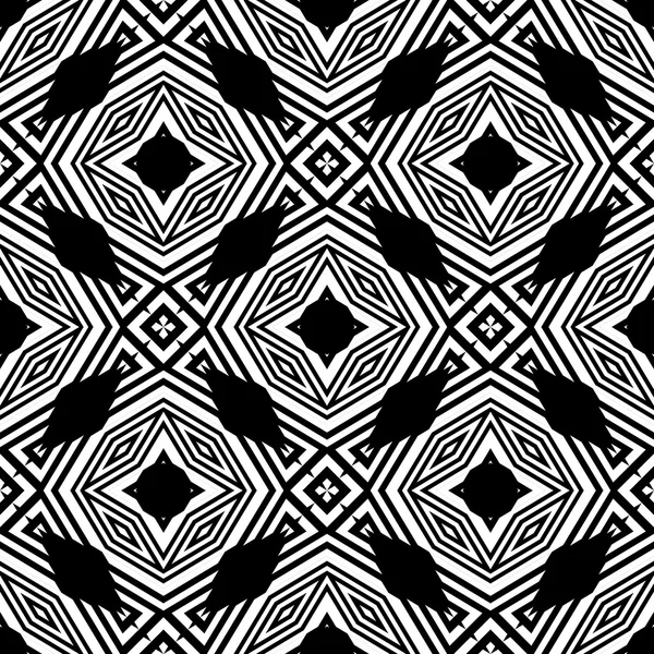 Diseño inconsútil patrón geométrico monocromo — Vector de stock