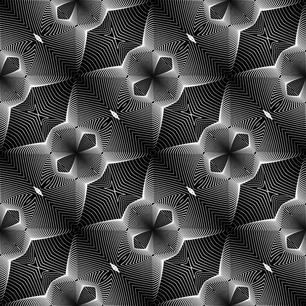 Ontwerp naadloze monochroom geometrische patroon — Stockvector