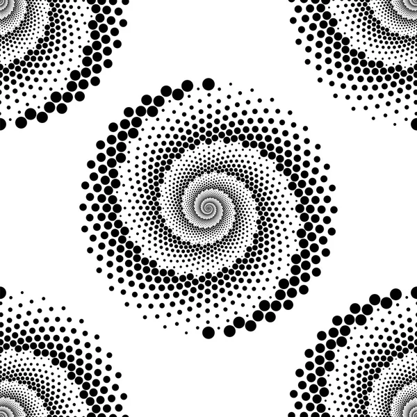 Diseño de patrón de puntos espiral sin costuras — Vector de stock