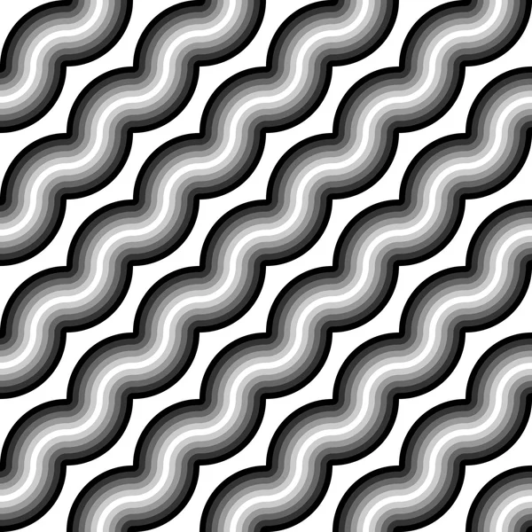 Design seamless monochrome waving pattern — Stock Vector