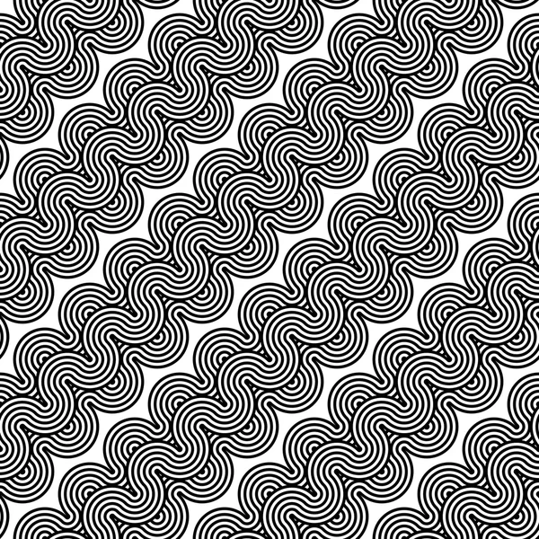 Naadloze monochroom zwaaien zigzag patroon ontwerpen — Stockvector