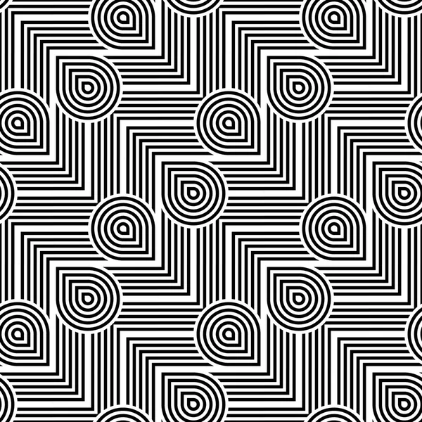 Diseño inconsútil patrón geométrico monocromo — Vector de stock