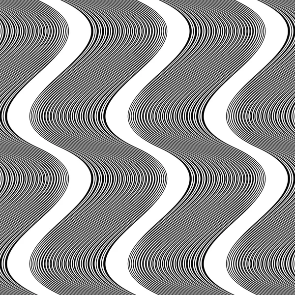 Design seamless monochrome waving pattern — Stock Vector