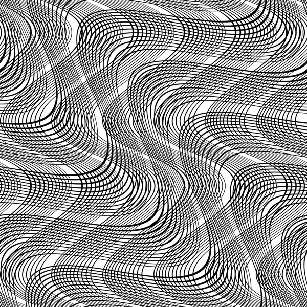 Conception sans couture motif d'ondulation monochrome — Image vectorielle