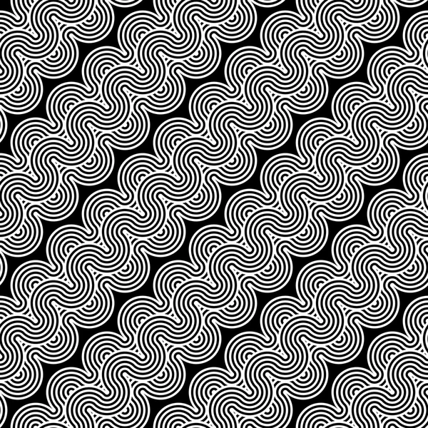 지그재그 패턴을 흔들며 원활한 흑백 디자인 — 스톡 벡터