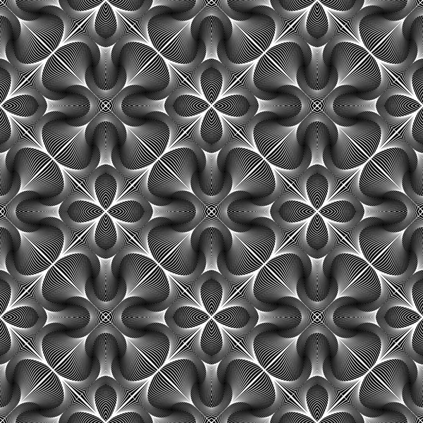 Design senza soluzione di continuità modello di fiore monocromatico — Vettoriale Stock