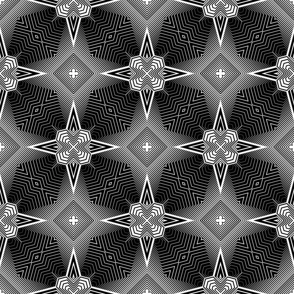 Ontwerp naadloze monochroom geometrische patroon — Stockvector