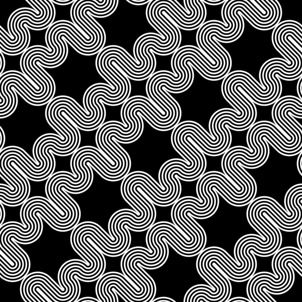 Diseño inconsútil monocromo ondeando patrón en zigzag — Vector de stock