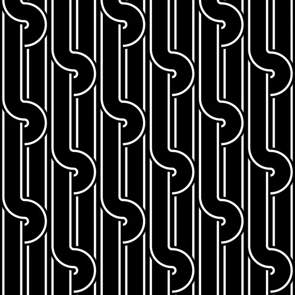 Design seamless monochrome interlaced pattern — Stock Vector