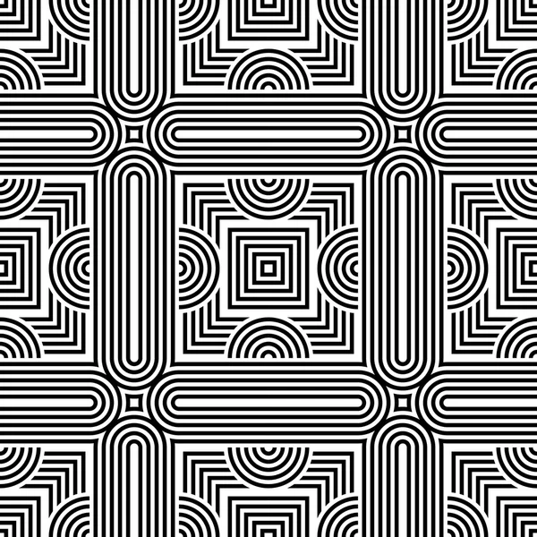 Diseño inconsútil patrón geométrico monocromo — Vector de stock